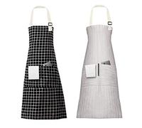 Vicloon Delantales, 2 Piezas Cocina Delantale Ajustables del Cocinero con 2 Bolsillo Delantale de Cocina para Mujeres para Jardinería Restaurante Barbacoa Cocinar Hornear Delantal Chefs