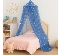 Vicloon Dosel para Cama de Niños, Betthimmel Babybett, 250x900x60cm, Dosel Universal para Cuna, Cama Individual y Doble, Fácil Instalación, Tienda de Cama de Princesa para Decoración, Azul