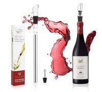 Vicloon Enfriador Botellas Vino con Varilla de Enfriamiento,2 en 1 Acero Inoxidable Aereador y Vertedor, Antigoteo y Duradero para Los Amantes del Vino