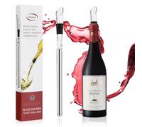 Vicloon Enfriador Botellas Vino con Varilla de Enfriamiento, Acero Inoxidable Aereador y Vertedor, Antigoteo y Duradero para Los Amantes del Vino