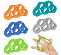 Vicloon Entrenador de Dedos,5pcs Fortalecedores de Agarre de Mano,3 Niveles de Resistencia Extensor de Mano,Manos Silicona Bandas de Resistencia Elástico para Ejercicios de Antebrazo,Túnel Carpiano