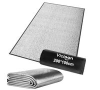Vicloon Esterilla Aislante De Aluminio Esterilla Camping,200 x 100 cm Esterilla Aislante de lámina de Aluminio,Alfombra de Suelo Ultraligera Plegable,Resistente al Agua Picnic Espuma Eva Plegable