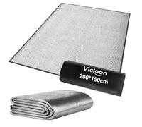 Vicloon Esterilla Aislante De Aluminio Esterilla Camping,200 x 150 cm Esterilla Aislante de lámina de Aluminio,Alfombra de Suelo Ultraligera Plegable,Resistente al Agua Picnic Espuma Eva Plegable