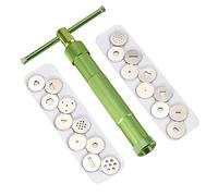 Vicloon Extrusora de Arcilla, Extrusora Fondant con 20 Moldes para Decoración de Pasteles Decorador de Tartas Pistola Extrusora pistola Fondant para Cupcakes y Postres, Verde