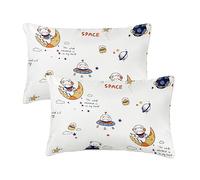 Vicloon Funda de Almohada para Bebé,2PCS Fundas de Almohada Tipo sobre, 40cm x 60cm Funda de Almohada de Viaje Suave y Transpirable para Niño y Niña(La Tierra Errante)