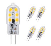 Vicloon G4 LED Bombillas, 5 PCS 2W Capsule Equivalente a 20W Halógenas, Blanco cálido DC/AC 12V 3000K 130lm,No Regulable