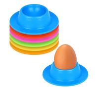 Vicloon Hueveras, 6 Piezas Silicona Huevera para el Desayuno, Huevera Redonda Portátil con Base, Porta Huevos para Servir de Desayuno, Suave Fácil de Limpiar, Multicolor
