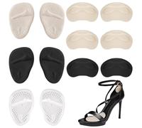 Vicloon Inserciones de Talón y Almohadillas Metatarsianas,6 Pares Cojín de Gel Reutilizable,Almohadillas Taloneras Antirozaduras Zapatos para Tacones Altos,Zapatos Demasiado Grandes y Sueltos