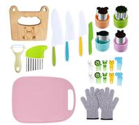 Vicloon Juego de Cuchillos de Cocina de Plástico,24 Pcs Cuchillos de Cocina Seguros para Niños no Cortan Dedos,Utensilios Cocina Montessori,Cuchillo Niños para Cortar y Cocinar Frutas o Verduras