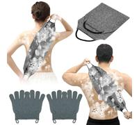 Vicloon Juego de Guantes de Baño Exfoliantes para la Espalda,5 Piezas Toalla de Ducha Exfoliante con Guantes de Ducha,Guantes de Baño de Cinco Dedos Para Hombres,Mujer,Exfoliar,Ducha,Spa,Masaje