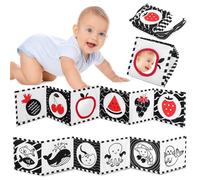 Vicloon Libros de Tela en Blanco y Negro,Animales Activity Libros Blandos con Espejo,Libros Blandos Juguetes para Bebés,Libros de Tela Suave para Bebés y Niños