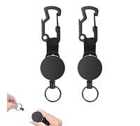 Vicloon Llavero Extensible, 2 piezas Llavero Retráctil Resistente, con Cable Acero de 80 cm, para Cinturones o Mochilas Multiherramienta para Porta Tarjetas Identificativas, Funda Tarjeta