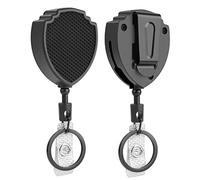 Vicloon Llavero Retráctil,2pcs Carrete Táctico de Identificación, con Cable Retráctil de Acero de 65 cm, Llavero Retráctils Resistente con Protección Contra Caídas, para Clave, Identificación