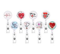 Vicloon Llavero Retractil Enfermera, 8Pcs Clip Retractil, Carrete Insignia para Porta Tarjetas Identificativas, Funda Identificación, para Médico, Enfermera