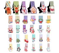 Vicloon Marcadores de Libros Magneticos, 30Pcs Marcapáginas Clips de Página, Palabras Inspiradoras para Amantes de los Libros, Estudiantes, Profesores(Navidad)