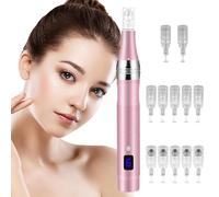 Vicloon Microneedling Inalámbrico, Microneedling Pen Profesional con 12 agujas y 7 Niveles de Velocidad, 0-2.5mm Ajustable Microneedle Máquina Eléctrica, para el cuidado de la piel del rostro