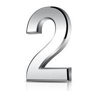 Vicloon Número de Casa, Número de la Puerta, Plata de 7.5 cm de Altura, Aspecto Flotante, Números de dirección de casa de calle, ABS Acryl(2)