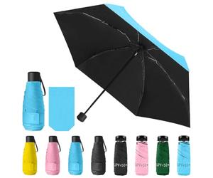 Vicloon Paraguas plegables,Mini Paraguas del Sol,Paraguas de Viaje Portátil con Diseño de Esqueleto Mejorado 210T Negro Tela de Goma, Paraguas Plegable Antiviento para Hombre y Mujer Apertura y Cierre
