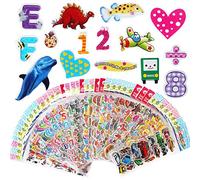 Vicloon Pegatinas para Niños 40 Hojas, 3D Stickers Acerca de 1000 Patrón, 3D Puffy Pegatina Incluye Pegatinas Animales, Pegatinas Dinosaurios, Pegatinas Pescado, Pegatinas Frutas y Más