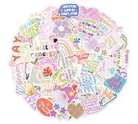 Vicloon Pegatinas para Niños Mayores de 3 Años, 100 Piezas Pegatinas Pintadas, Stickers de Dibujos Animados para Ordenador Portátil, Monopatín, Maleta, Niños, Adolescentes y Adultos - Rosa