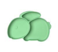 Vicloon Platos de Silicona para Bebé con Ventosa, Platos de Bebé Divididos, Antideslizante, Sin BPA, para Lavavajillas y Microondas-Verde