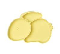 Vicloon Platos de Silicona para Bebé con Ventosa, Platos de Bebé Divididos, Antideslizante, Sin BPA, para Lavavajillas y Microondas-Amarillo