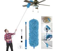 Vicloon Plumero Atrapapolvo Plumero Atrapapolvo Microfibra con 2 en 1 Ranuras Cepillo Limpieza de Polvo Plumero Extensible Ajustable Lavable con 245cm Barra Telescópica para Persianas Muebles Coches
