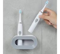 Vicloon Porta Cepillo de Dientes Montado en la Pared,1PC Soporte Pared Cepillo Dientes Eléctrico,Sin Taladrar Portacepillos de Dientes Eléctrico,Adhesivo Portacepillos de Dientes Pared