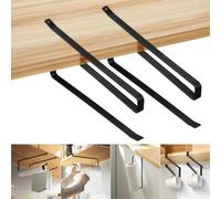 Vicloon Portar Pollos de Cocina sin Taladrar, 2 Piezas Soporte Papel Cocina, Rollo de Papel Toalla de Papel Titular, Portarrollos Cocina Pared, Colgador Papel para Cocina, Baño, Negro
