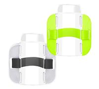 Vicloon Portas Insignias con Brazo, 2 piezas Fundas de Tarjetas de Identificación, Transparente, Correa Ajustable, para Personal de Seguridad y Rescatistas, Taller de Almacén(Verde, Plata)