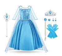 Vicloon Princesa Disfraz Traje, Vestido Reina de la Nieve de Fairy Tale Designs, Zapatos y Accesorios para Niñas