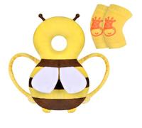 Vicloon Protector de Cabeza para Bebe, Cojín Protector Seguridad Bebe con Rodilleras, Anti-Caídas Almohada Protección Bebé, Almohadilla Protectora de Cabeza para Gatear y Caminar-Abeja