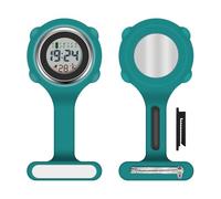 Vicloon Reloj Bolsillo Enfermera, Reloj Enfermera Digital Multifuncional,Puede Cronometrarse y Usarse como Despertador,Reloj Silicona Prendedor de Broche,Regalos para Medicos Enfermeras Verde Oscuro