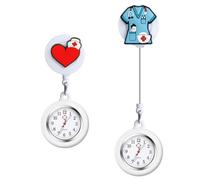 Vicloon Reloj de Enfermero, 2 Unidades de Reloj Bolsillo para Enfermeras Silicona, Enfermeras Fob Medical Watch con Punteros y Clips iluminados, Relojes Bolsillo para Médicos y Enfermera