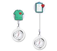 Vicloon Reloj de Enfermero, 2 Unidades de Reloj Bolsillo para Enfermeras Silicona, Enfermeras Fob Medical Watch con Punteros y Clips iluminados, Relojes Bolsillo para Médicos y Enfermera