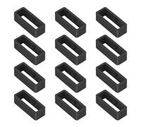 Vicloon Soporte para Correa de Reloj, 12pcs Retenedor de Hebilla de Silicona, 18mm, para Reloj Inteligente de Pulsera, Negro