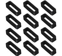 Vicloon Soporte para Correa de Reloj, 12pcs Retenedor de Silicona, Hebilla de Anillo para Reloj Inteligente de Pulsera (Negro)
