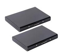 Vicloon Tarjetero para Tarjetas de Crédita/Visita/Monedero,2pcs Delgado Portatarjetas Metálico con RFID Bloqueo y 6 Ranuras de PVC, para Hombre y Mujer(Negro)