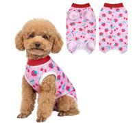 Vicloon Traje de Recuperación para Perros, Combinación Médica para Perros, Chaleco de Recuperación Quirúrgica para Animales de Algodón Suave, Alternativa al Cono, Protector de(Cereza Roja, M)