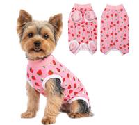 Vicloon Traje de Recuperación para Perros, Combinación Médica para Perros, Chaleco de Recuperación Quirúrgica para Animales de Algodón Suave, Alternativa al Cono, Protector de(Fresa Rosa, M)