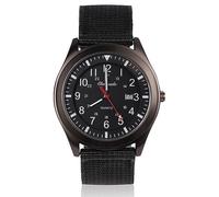 VicloonArmbanduhr Quarzuhr Auto-Kalender minimalistisches analoges Zifferblatt Canvas Stoff Band Herren Uhr täglich Wasserdicht Solar Movement (Schwarz)