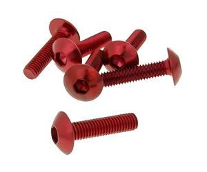 Vicma Fairing Screws Hex Socket Head - Anodized Aluminum Red - Set of 6 pcs - M5 x 20