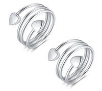 Vicmag 2 anillos magnéticos de cobre para mujer, imanes de cobre con 2 imanes fuertes de 3500 gauss, 100% cobre puro sólido, ajustables con caja de regalo de joyería (corazón amor), Adjustable