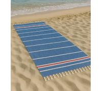 Vico Casa® Toalla de Playa Riviera 90x170cm, Fouta de Playa de algodón con diseño de Rayas, por Playa, Piscina, Sauna/Azul y Rojo
