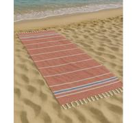 Vico Casa® Toalla de Playa Riviera 90x170cm, Fouta de Playa de algodón con diseño de Rayas, por Playa, Piscina, Sauna/Rojo y Azul