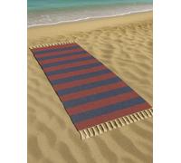 Vico Casa® Toalla de Playa VERSILIA Grande 90x200cm, Fouta de Playa de algodón con diseño de Rayas, por Playa, Piscina, Sauna/Azul y Rojo