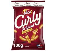 Vico Curly - Maní rizado 100 g - Deliciosas patatas fritas con cacahuetes - Ideal para aperitivos - Formato 100 g - 4 unidades