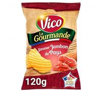 VICO - La Gourmande Chips, Jamón, 120 g, 4 unidades