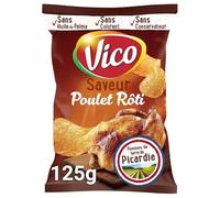 Vico - Patatas fritas con sabor a pollo frito 125 g - Tres artículos