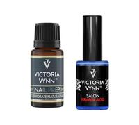 Vicoria Vynn Salon Premium Kit de cuidado de uñas - Base ácida de 15 ml y desengrasante y deshidratador para uñas de 15 ml para gel UV/LED